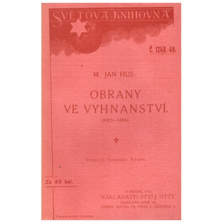 Hus, J.: Obrany ve vyhnanství (1413-1414)
