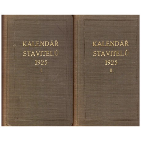 Vilímkův kalendář československých stavitelů na rok 1925 I. a II.