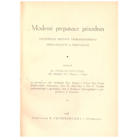 Štěpánek, O.: Moderní preparace přírodnin