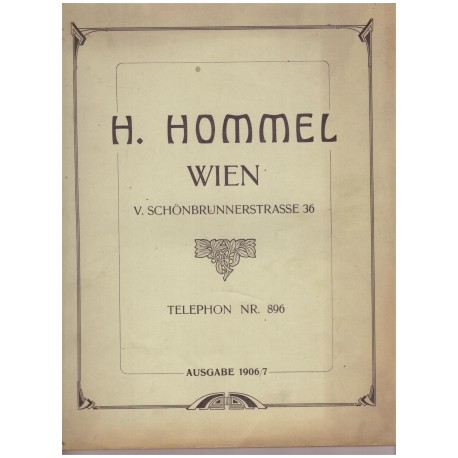 H. Hommel Wien. Werkzeuggeschäft, Werkzeuge- und Maschinfabrikation 1906/7 (katalog)