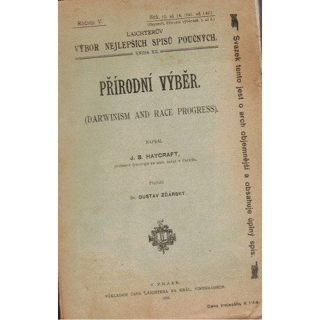 Haycraft, J. B.: Přírodní výběr