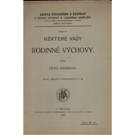 Mačenka, F.: Některé vady rodinné výchovy