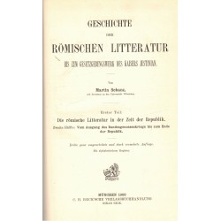 Schanz, M.: Geschichte der Römischern Litteratur