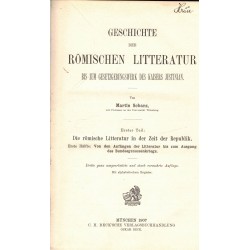 Schanz, M.: Geschichte der Römischern Litteratur