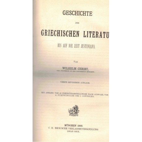 Christ, W.:  Geschichte der Griechischen Litteratur