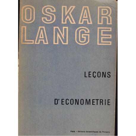 Lange, O.: Leçons d´Économetrie